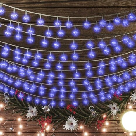 Lichtsnoer met 200 LED&apos;s 8 functies blauw 20 m 4