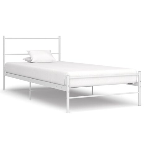 Bedframe metaal wit 100x200 cm 1