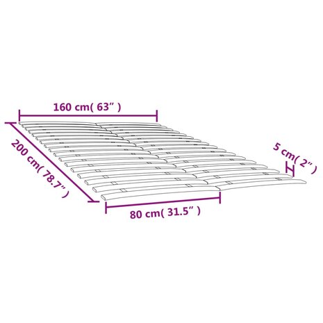 Lattenbodems 2 st met 34 latten 80x200 cm 6