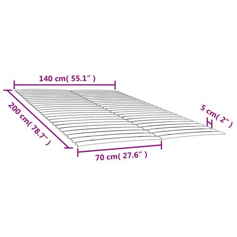 Lattenbodems 2 st met 48 latten 70x200 cm 6