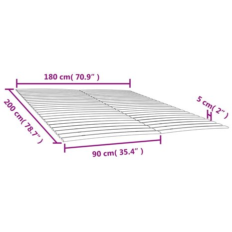 Lattenbodems 2 st met 48 latten 90x200 cm 6