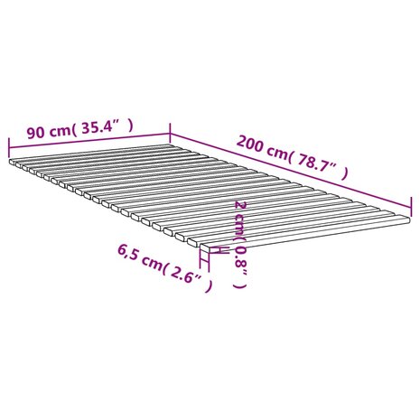 Lattenbodem massief grenenhout 90x200 cm 9