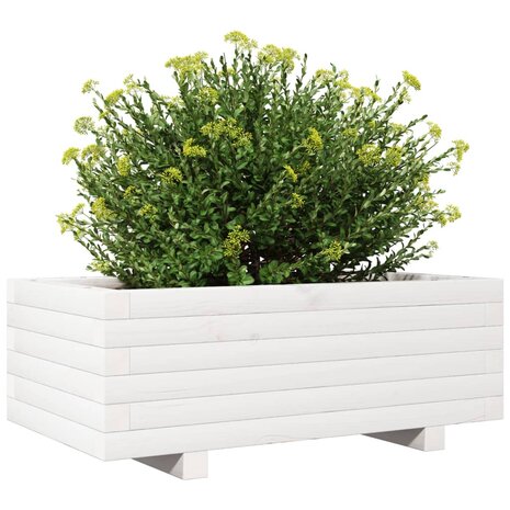 Plantenbak 70x40x26,5 cm massief grenenhout wit 4