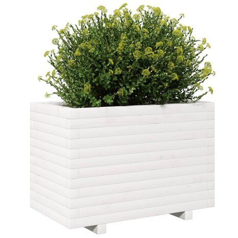 Plantenbak 70x40x49,5 cm massief grenenhout wit 4