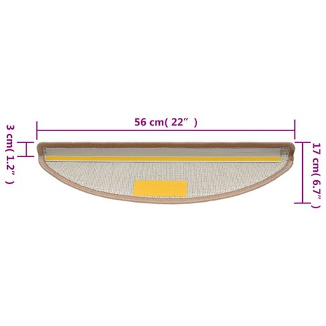 Trapmatten 10 st 56x17x3 cm lichtbruin 8