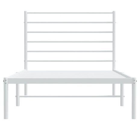 Bedframe met hoofdbord metaal wit 90x190 cm 6