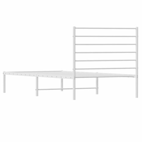 Bedframe met hoofdbord metaal wit 90x190 cm 8