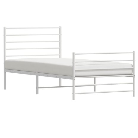 Bedframe met hoofd- en voeteneinde metaal wit 90x200 cm 4