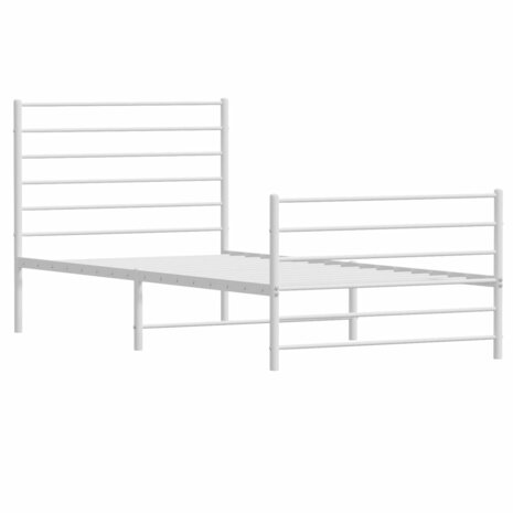 Bedframe met hoofd- en voeteneinde metaal wit 90x200 cm 5