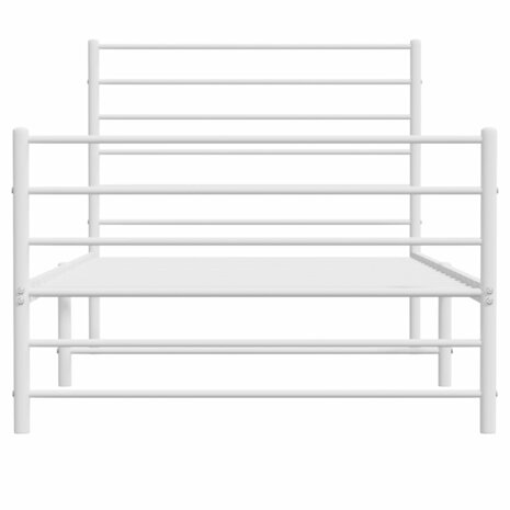 Bedframe met hoofd- en voeteneinde metaal wit 90x200 cm 6