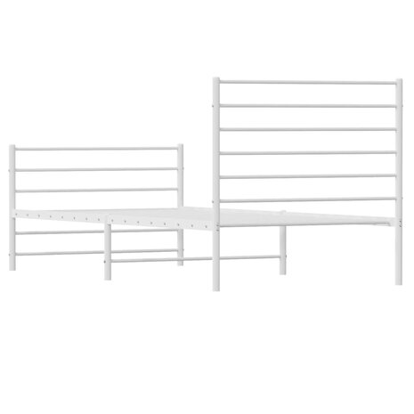 Bedframe met hoofd- en voeteneinde metaal wit 90x200 cm 8