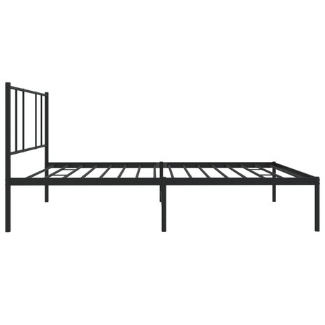 Bedframe met hoofdbord metaal zwart 90x190 cm 7