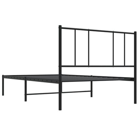 Bedframe met hoofdbord metaal zwart 90x190 cm 8