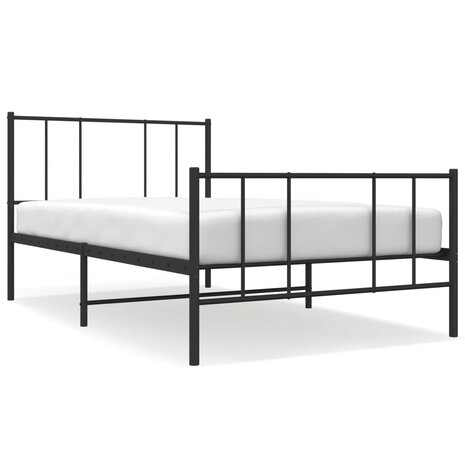 Bedframe met hoofd- en voeteneinde metaal zwart 80x200 cm 2