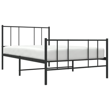 Bedframe met hoofd- en voeteneinde metaal zwart 80x200 cm 3