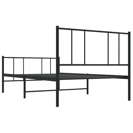 Bedframe met hoofd- en voeteneinde metaal zwart 80x200 cm 8