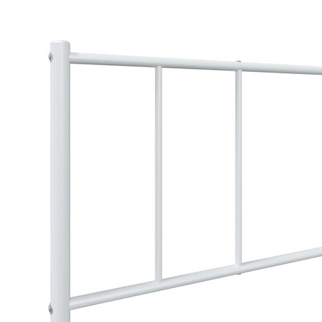 Bedframe met hoofdbord metaal wit 80x200 cm 9