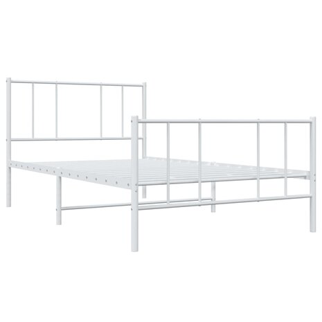 Bedframe met hoofd- en voeteneinde metaal wit 90x190 cm 5