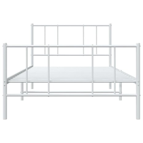 Bedframe met hoofd- en voeteneinde metaal wit 90x190 cm 6