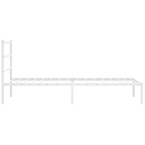 Bedframe met hoofdbord metaal wit 100x190 cm 6