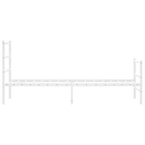 Bedframe met hoofd- en voeteneinde metaal wit 75x190 cm 6