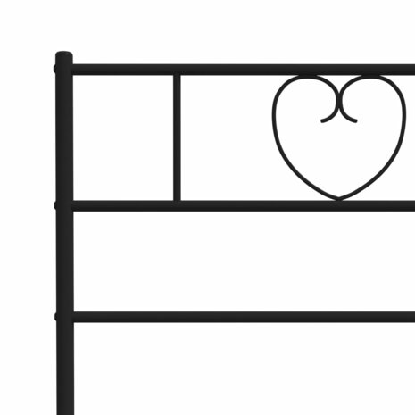 Bedframe met hoofdbord metaal zwart 100x190 cm 8