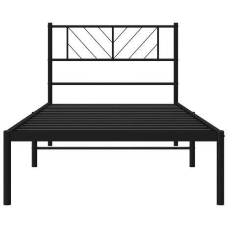 Bedframe met hoofdbord metaal zwart 100x190 cm 5