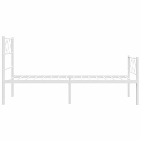 Bedframe met hoofd- en voeteneinde metaal wit 75x190 cm 6