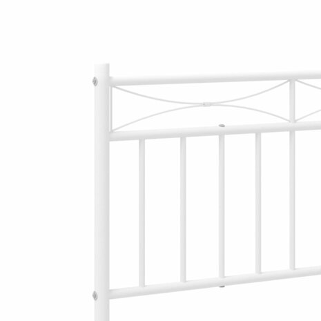 Bedframe met hoofdbord metaal wit 90x200 cm 8