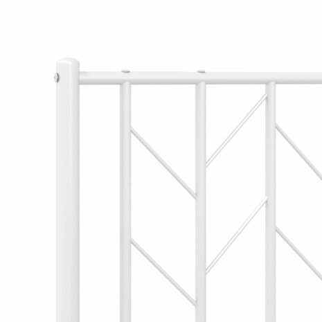 Bedframe met hoofdbord metaal wit 90x190 cm 8