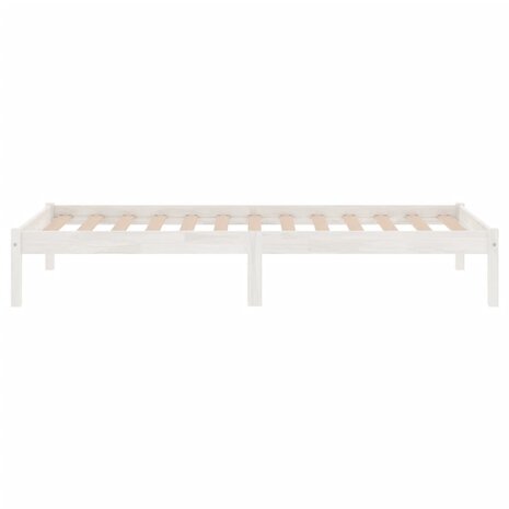 Bedframe massief grenenhout wit 100x200 cm 5