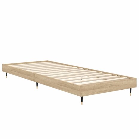 Bedframe bewerkt hout sonoma eikenkleurig 75x190 cm 5