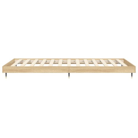 Bedframe bewerkt hout sonoma eikenkleurig 75x190 cm 7