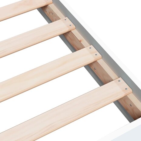 Bedframe bewerkt hout wit 75x190 cm 7