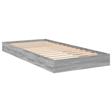 Bedframe bewerkt hout grijs sonoma eikenkleurig 75x190 cm 2