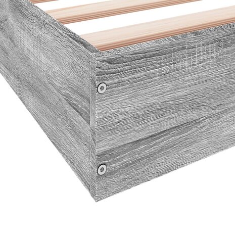 Bedframe bewerkt hout grijs sonoma eikenkleurig 75x190 cm 8