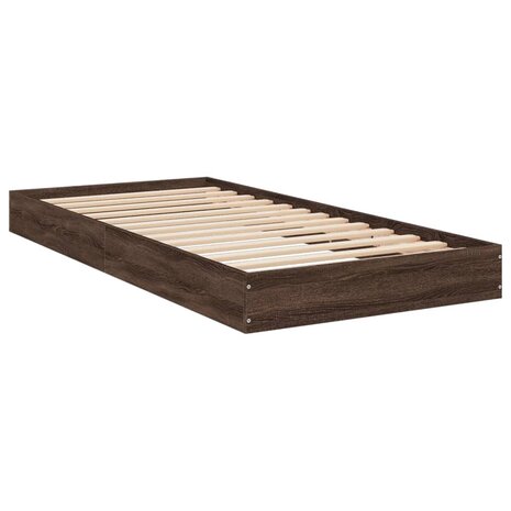 Bedframe bewerkt hout bruin eikenkleur 75x190 cm 2