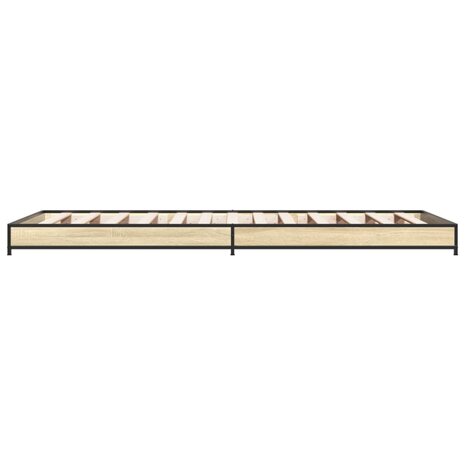 Bedframe bewerkt hout en metaal sonoma eikenkleurig 75x190 cm 5