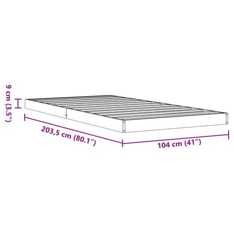 Bedframe massief grenenhout wasbruin 100x200 cm 10