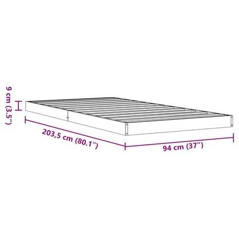 Bedframe massief grenenhout wasbruin 90x200 cm 10