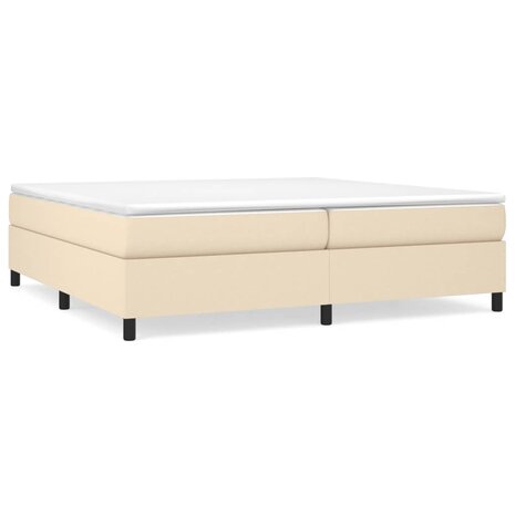 Boxspringframe stof crèmekleurig 200x200 cm 2