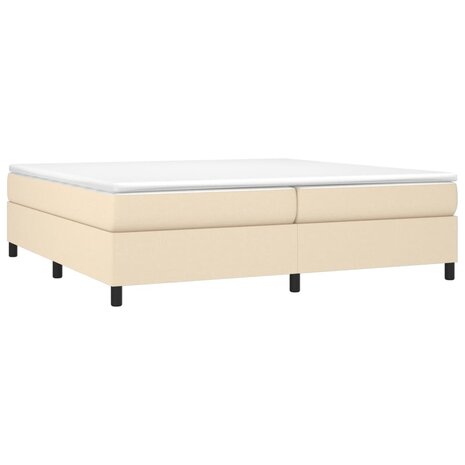 Boxspringframe stof crèmekleurig 200x200 cm 3