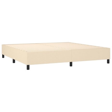 Boxspringframe stof crèmekleurig 200x200 cm 4