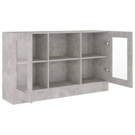 Vitrinekast 120x30,5x70 cm bewerkt hout betongrijs 5