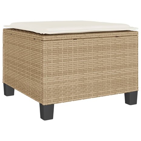 3-delige Bistroset met kussens poly rattan beige 7