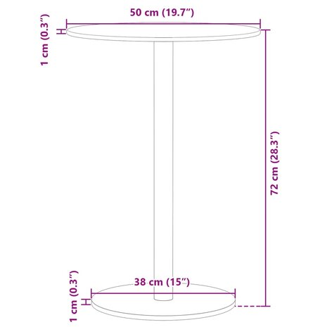 Tuintafel rond Ø50x72 cm staal zwart 7