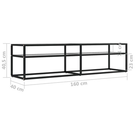 Tv-meubel 160x40x40,5 cm gehard glas transparant 6