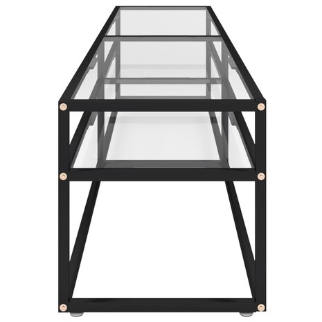 Tv-meubel 200x40x40,5 cm gehard glas transparant 4