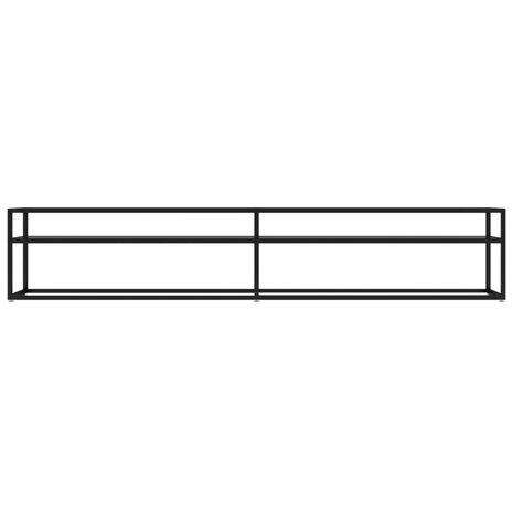 Tv-meubel 220x40x40,5 cm gehard glas zwart 3