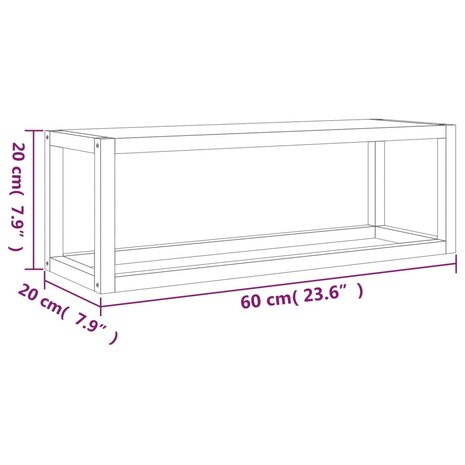 Handdoekenrek 60x20x20 cm massief walnotenhout 6